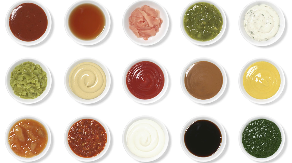 cups of sauces